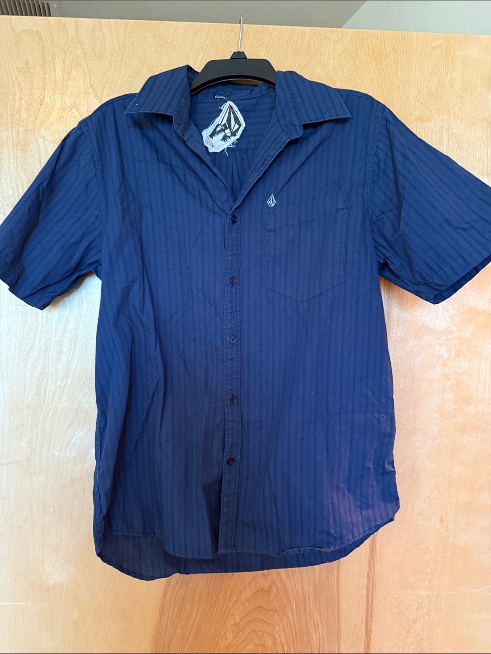 Volcom Men's Navy Short Sleeve Button-Down Shirt